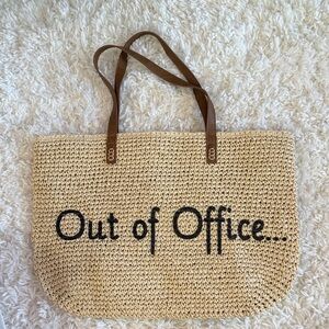 Style & Co. Cream Tote with Brown Straps